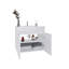 Meuble-lavabo flottant à deux portes Chaux, avec lavabo en résine et deux tablettes, rangement pour salle de bain, blanc-128899104