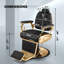 Fauteuil de salon rotatif à 360 degrés Retro Black & Gold, fauteuil de coiffeur inclinable à hauteur réglable