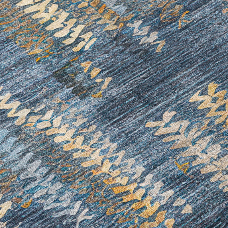 Machine Washable Indoor/Outdoor Chantille ACN2892 Striped Rug, Navy, 2'6" x 3'10"