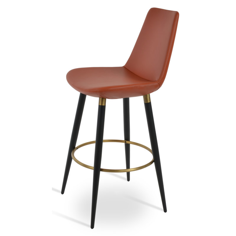 Tabouret de bar et de comptoir Eiffel Ana, Tabouret de bar (siège d'une hauteur de 29 po), Noir, Brun