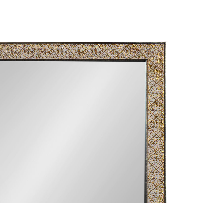 Rectangle Ornate Textured Bathroom Mirror, 20" H x 30" W