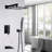 12" Rainfall Tub And Shower System With Handheld Shower And Tub Spout, 3-Function Wall Mounted Shower Faucet Set With Pressure Balance Valve-124844060