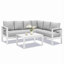 Ensemble de conversation modulaire en aluminium 4 pièces pour patio, canapé 7 places avec coussins épais et table basse