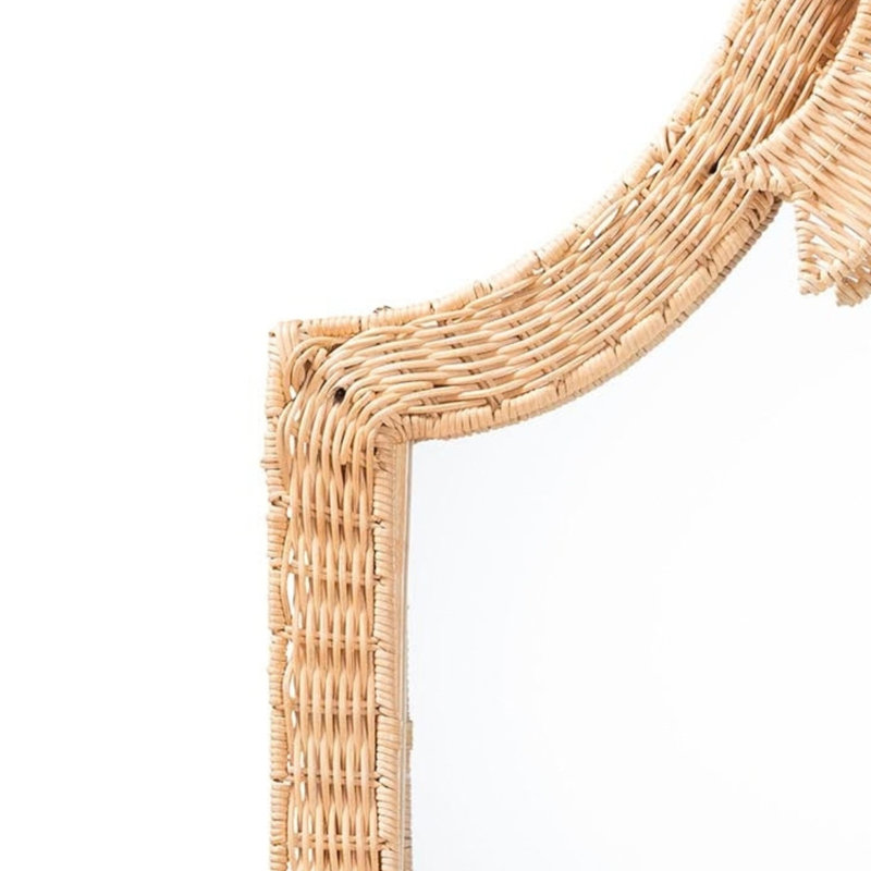 Natural Rattan Wall Mirror, 37" H x 24" W, Rattan