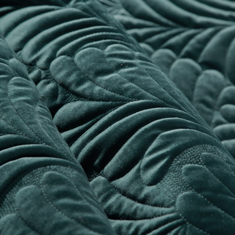 Purkey Floral Bedspread, W220 x L240cm, Dark Turquoise