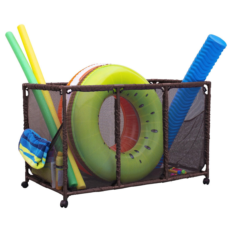 LoochMee 43'' W 1 Gallons Water Resistant Plastic Deck Box with Wheels, Brown