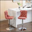 Tabourets de bar pivotants en velours avec une hauteur de siège réglable de 25 à 33 pouces, base chromée moderne pour plus de confort et de style-1173832548