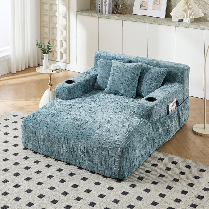 Canapé-lit Chenille, Blue