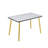 Modern Minimalist Rectangular Dining Table, Suitable For 4-6 People. Tempered Glass Countertop+Lower MDF Board, Imitation Marble Texture, Gold Metal Tapered Legs. Suitable For Minimalist Restaurants.-768176038