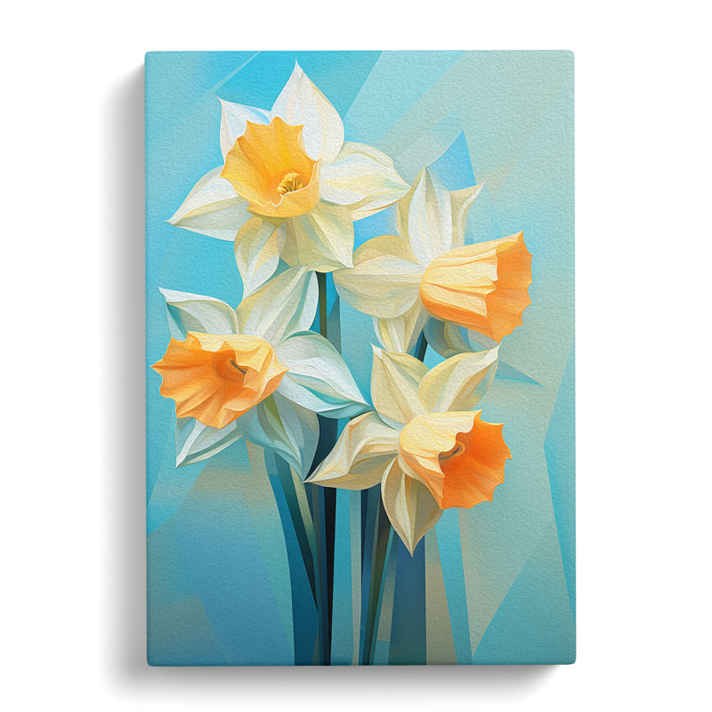 Daffodil Flower Orphism No.2 - Wrapped Canvas Print, 60cm H x 40cm W x 3cm D