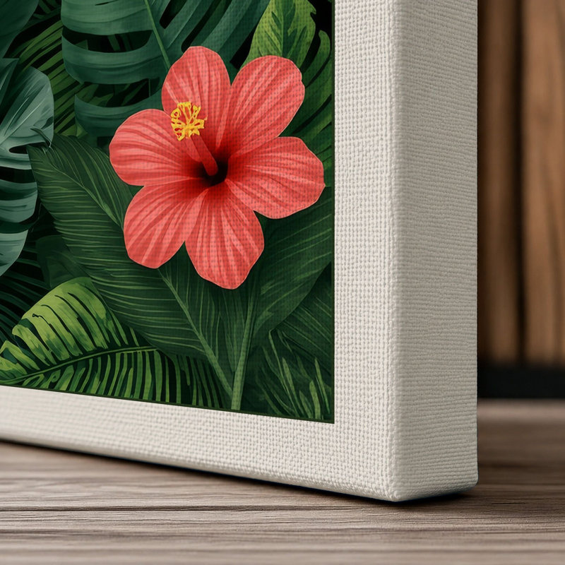 Garden Blooms Tropical - Wrapped Canvas, Cream Border, 18x12 - 45.7 x 30.5 cm