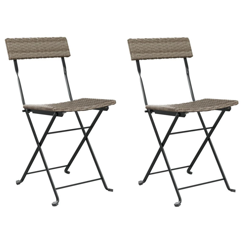 Kisho Side Chair Folding Chair Set, Grey