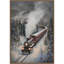 «Snowfall Steam Train» par Melloi, reproduction d'art sur toile encadrée