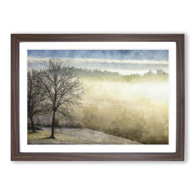 Winter Forest Vol.7 - Picture Frame Painting, Walnut Framed, 48cm H x 65cm W x 2cm D