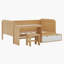 Lit de jour simple Marblehead avec tablettes de rangement et casiers, bureau d'étude et tabouret-1010263210