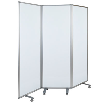 Cadia 3-Section Mobile Magnetic Whiteboard/Cloth Partition with Casters
