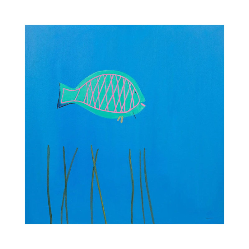 Parrot Fish 1 Piece Wrapped Canvas Painting, 30.48 cm H x 30.48 cm W