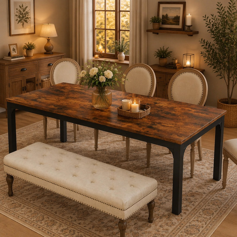 Dining Table, Rustic Brown