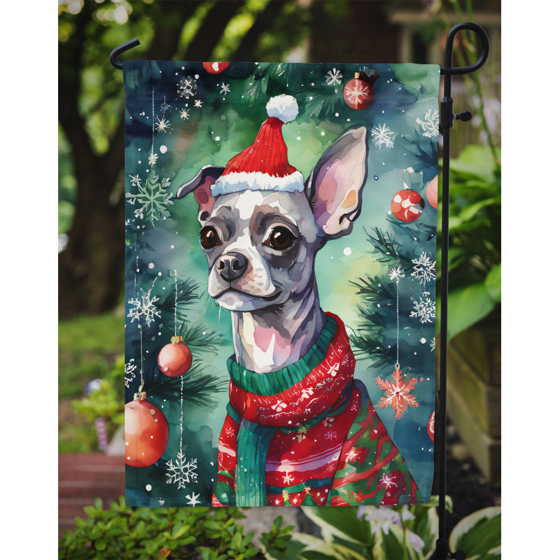 Polyester double face Noël, H 15,5 po x l 11,25 po