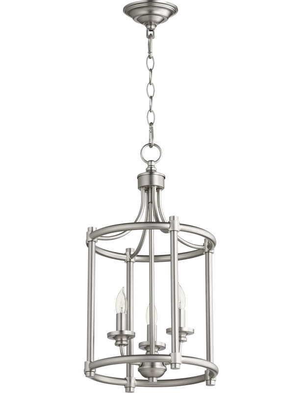 Herman 3 - Light Silver Lantern Pendant, Satin Nickel
