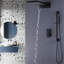 Pomme de douche murale 22,44 x 10,63 po avec douchette à main avec barre coulissante, ensemble de robinet de salle de bain avec valve brute (équilibrée sous pression)