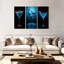 Ensemble de 3 boissons bleues sur toile-92829635