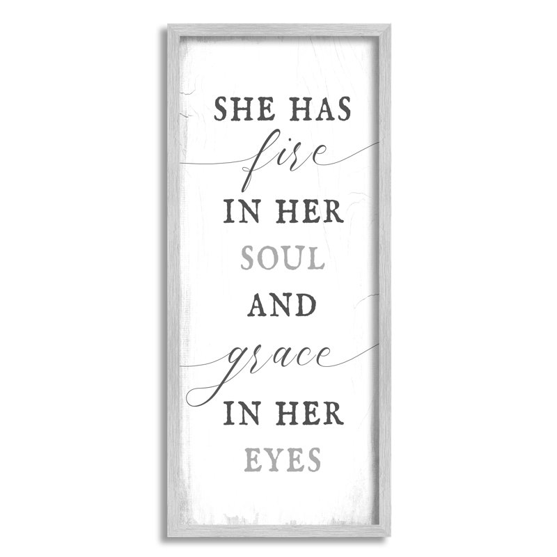 «She has Fire in Her Soul Motivation Girl Power» par Lil 'Rue - Art textuel, H 24 po x l 10 po x P 1,5 po