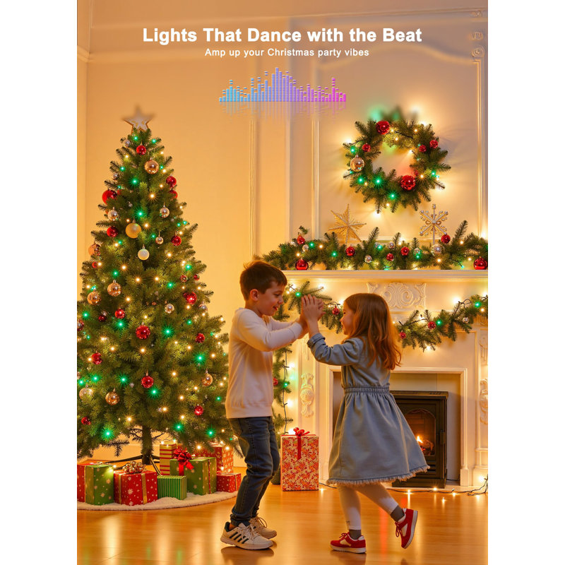 82Ft 250LED Smart RGB String Edinger, 16 Million Color Changing Fairy Edinger With App/Remote Control, Music Sync & Timer For Christmas Tree Holiday Party Decor