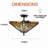Tiffany 2- Light Dimmable Tiffany Semi-Flush Mount