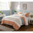 6 Piece Cotton Percale Quilt Set With Throw Pillows Coral Queen-125341138-125341139