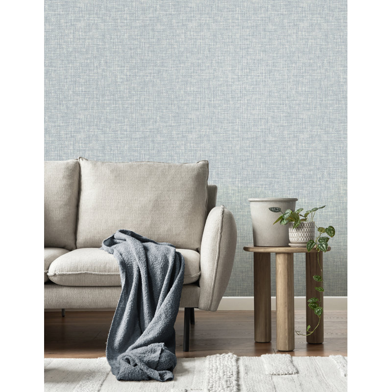 10m x 52cm Wallpaper Roll, Light Blue