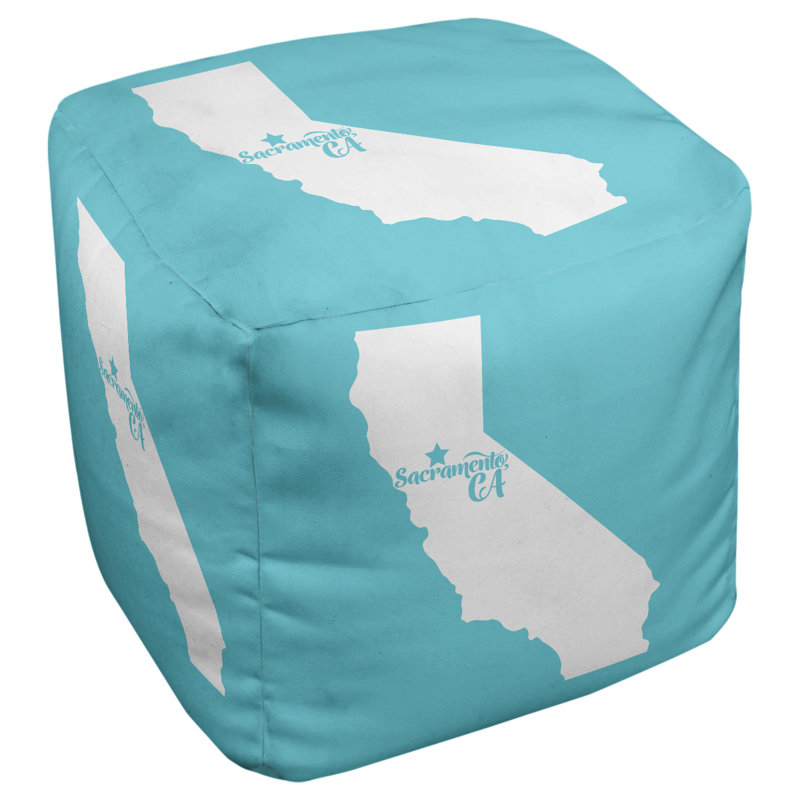 Repose-pieds cubique sacramento california, Bleu sarcelle