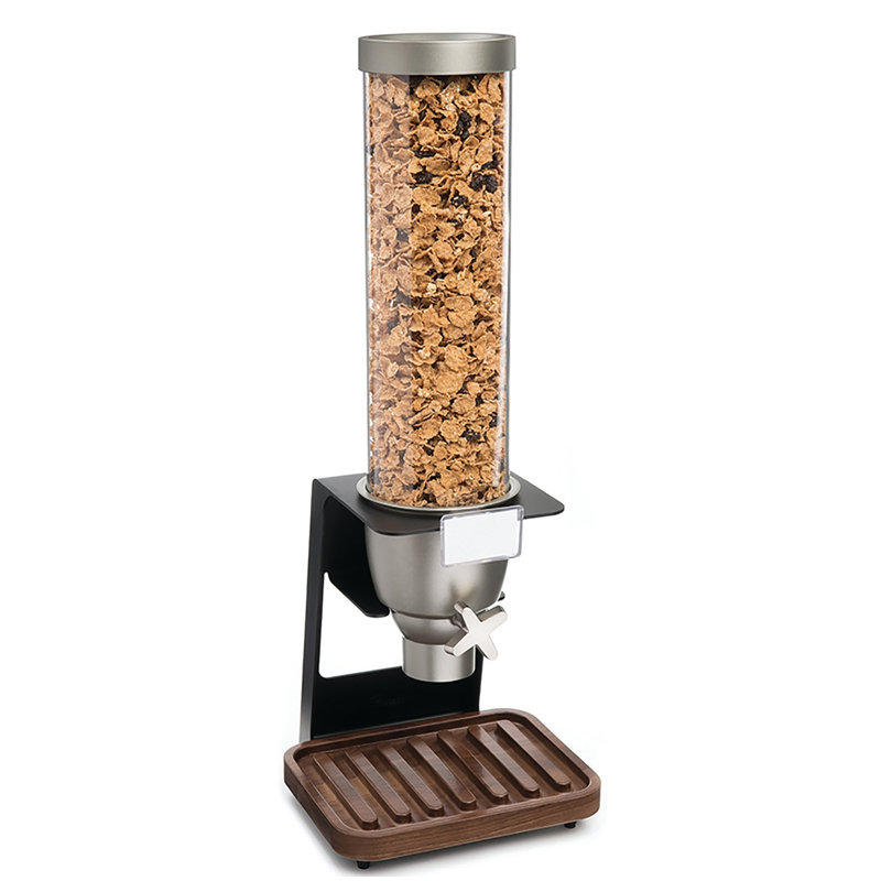 1oz. Food Storage Container, Stainless Steel/Black/Walnut