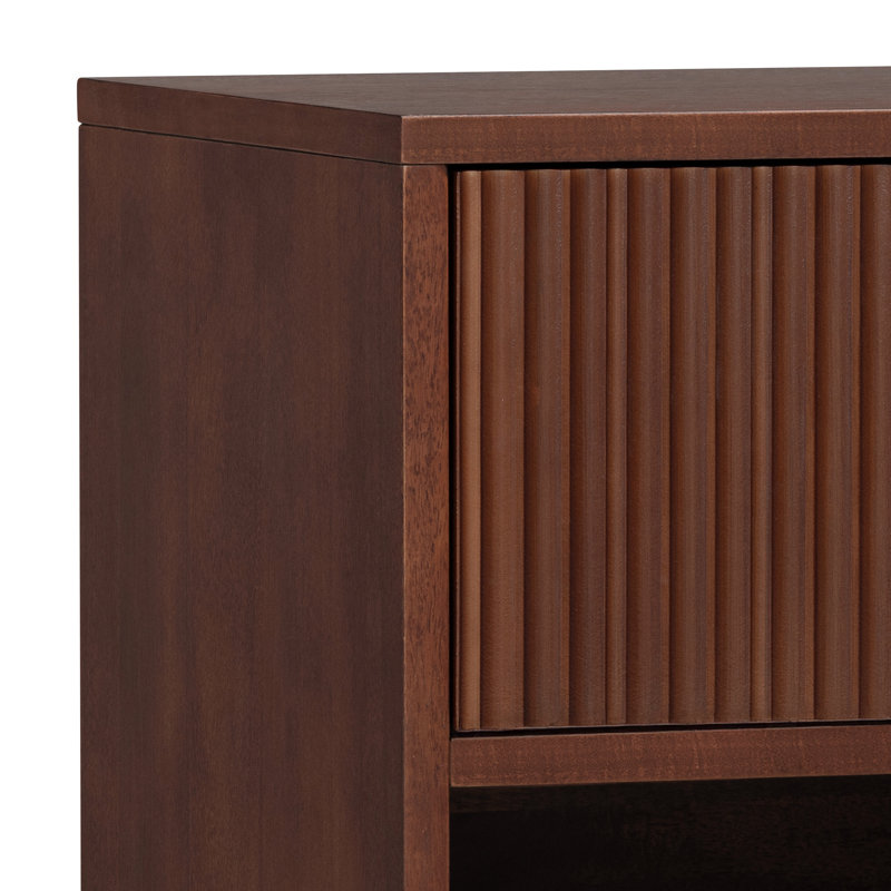 51cm W Solid Wood Bedside Table, Walnut