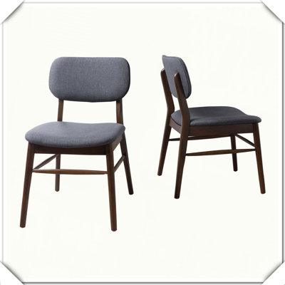 Chaise de salle à manger rembourrée 2 pièces Mid-Century