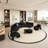 Black semi-circular arc negotiating sofa