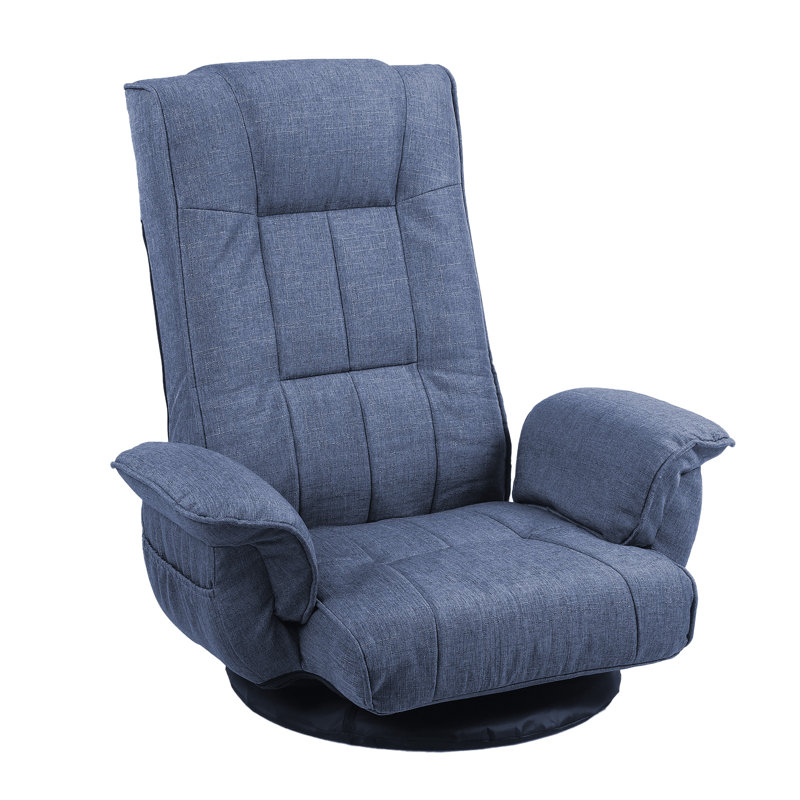 360 Degree Swivel Floor Gaming Chairs For Adults Adjustable Reclining Game Chair, Blue