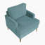 Chaise d'appoint moderne et confortable avec revêtement en chenille et pieds en métal à finition dorée pour le salon, durable et élégant-1444101792