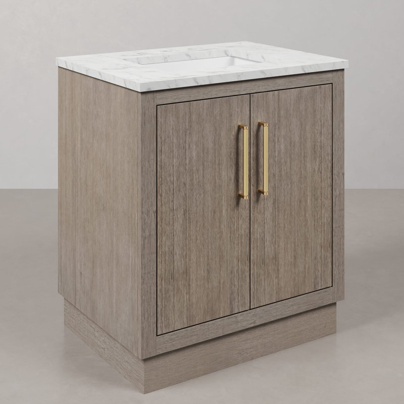 Hugo 30'' W Single Vanity, Satin Gold