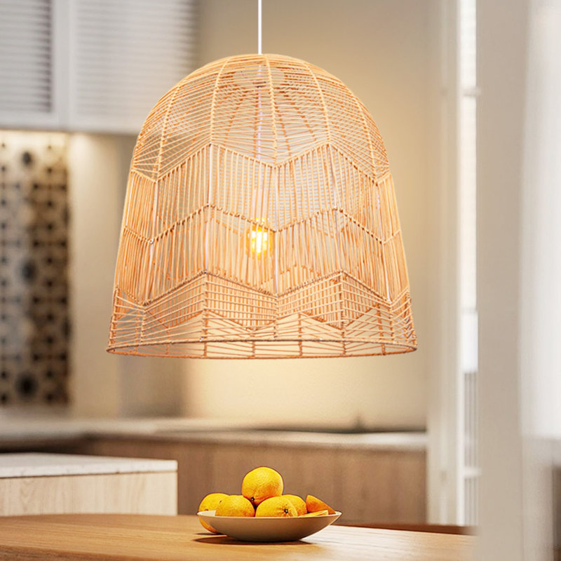 Gerben 1 - Light Natural Dome Pendant, 102.36" H x 23.62" W x 23.62" D