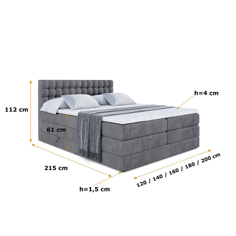 Budyoni Bed, 140 x 200cm