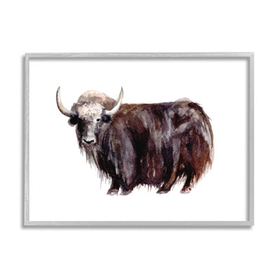 " Shaggy Cattle Farm Animal Yak " Acrylic Painting