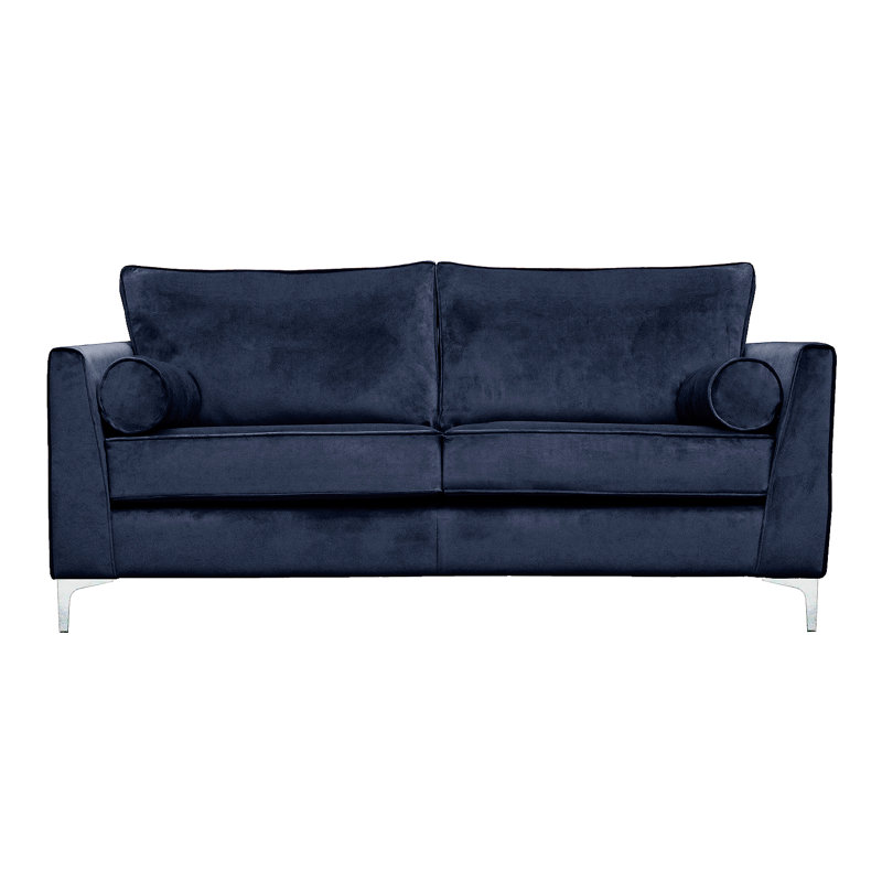 Giancarlo 3 Seater Velvet Sofa, Navy