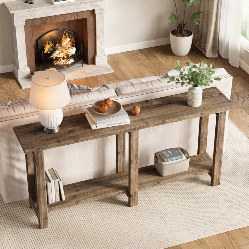 Console en bois massif 70,86 po, Bois clair