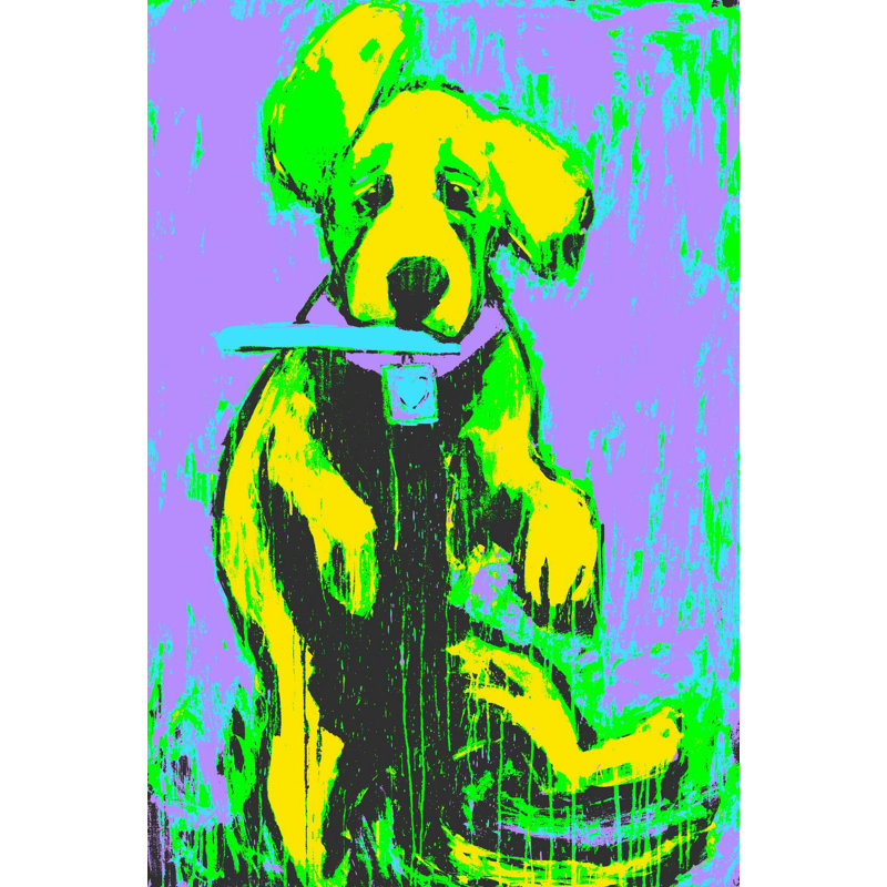 "Funky Frisbee" Print on Wrapped Canvas, 18" H x 12" W x 1.5" D