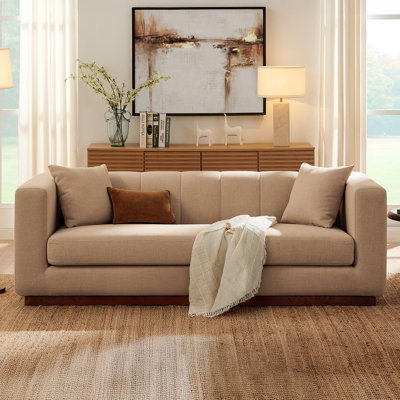 90" Modern Upholstered Loveseat Sofa with Spill-resistant Removable Cover for Living Room