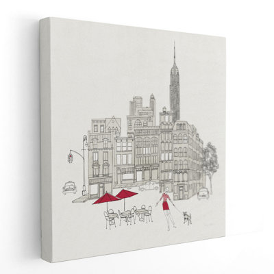 «World Cafe III - NYC Red», reproduction d'art sur toile