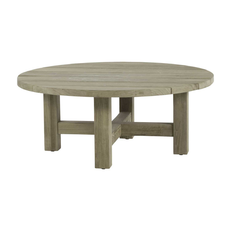 Croquet Solid Wood 4 Legs Coffee Table, Oyster Teak