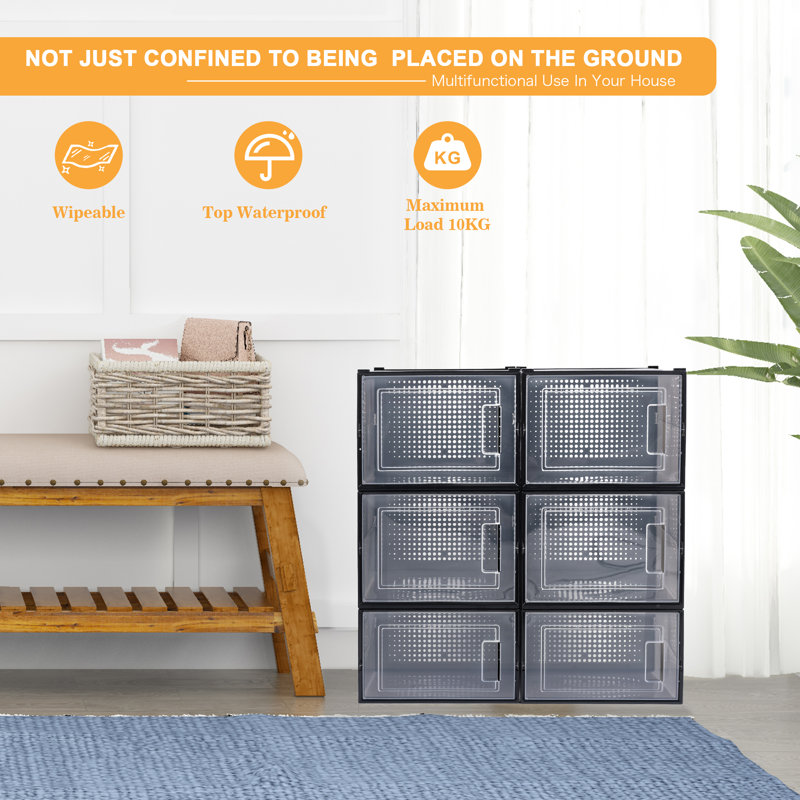 6 Pair Stackable Shoe Storage Box