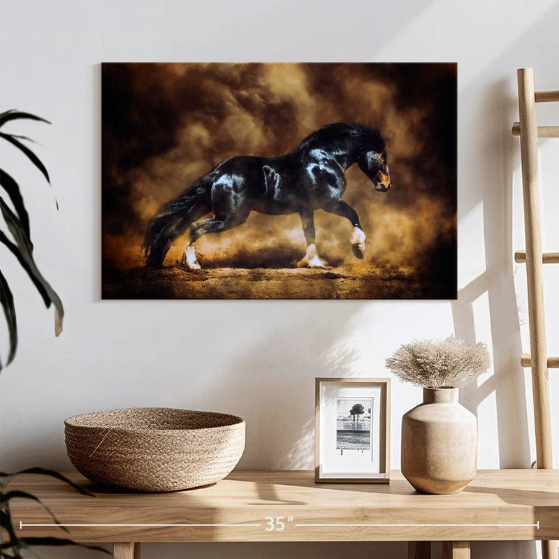 Black Draft Horse, 16" H x 24" W